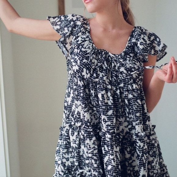 Urban Outfitters Bea Gingham Floral Mini Dress Size XS - Picture 13 of 13